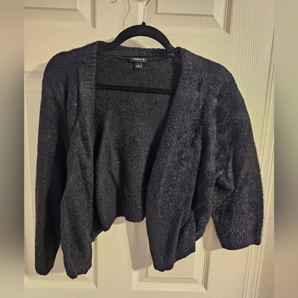Torrid Fuzzy Women's Black Shrug